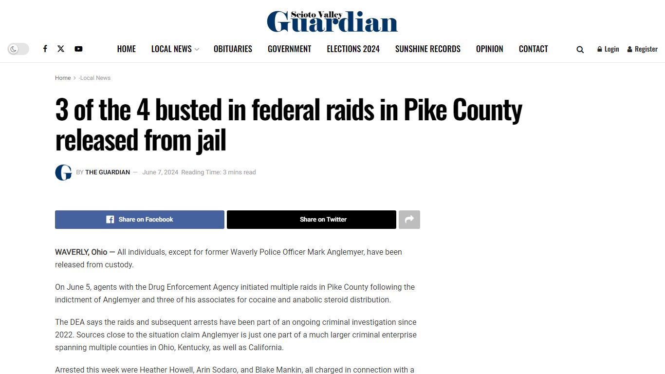 3 of the 4 busted in federal raids in Pike County released from jail