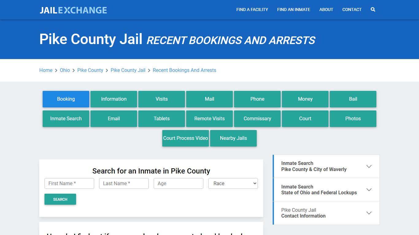 Pike County Jail OH Recent Arrests and Bookings - Jail Exchange