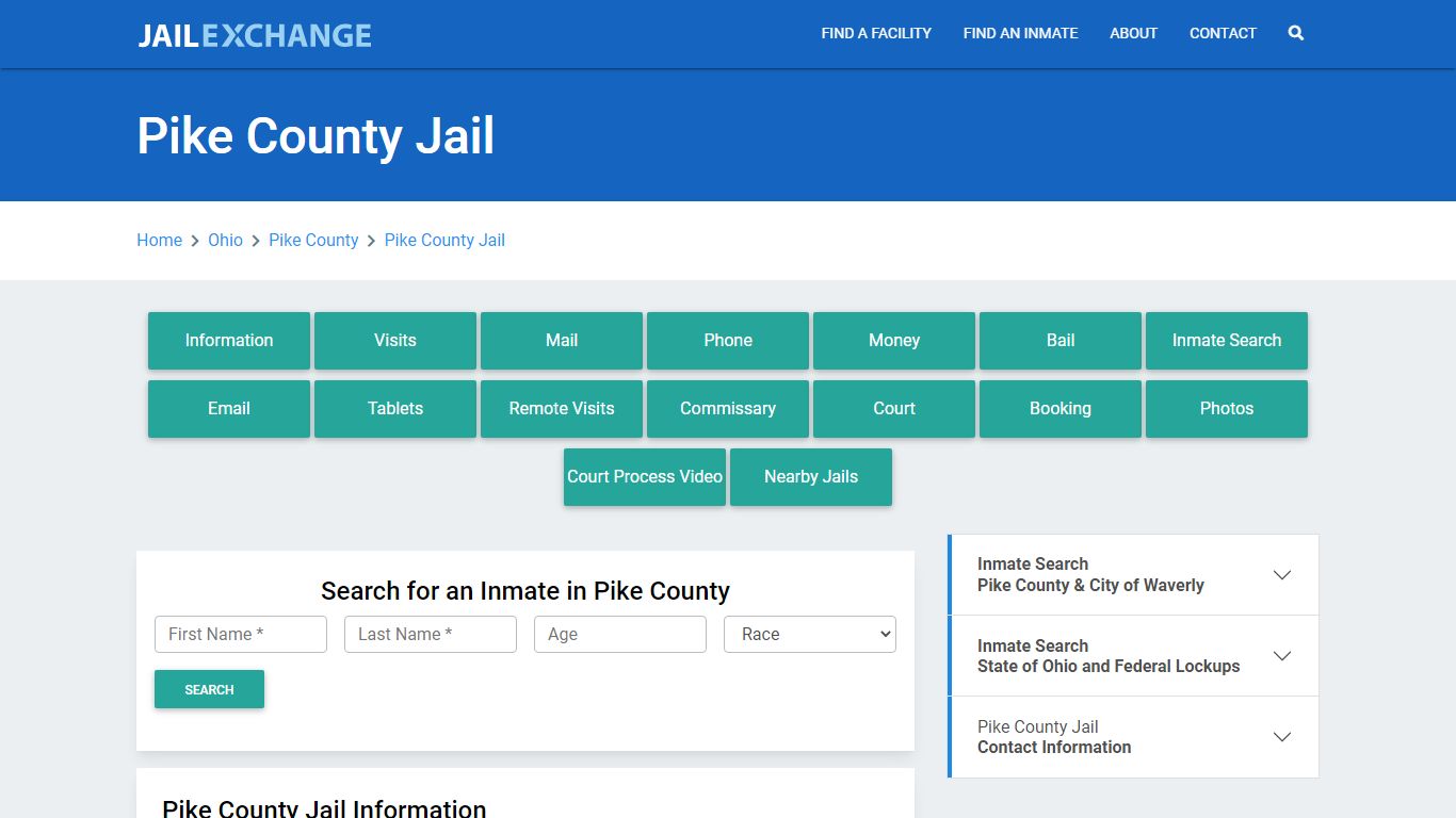 Pike County Jail Roster Lookup, OH, Inmate Search - Jail Exchange