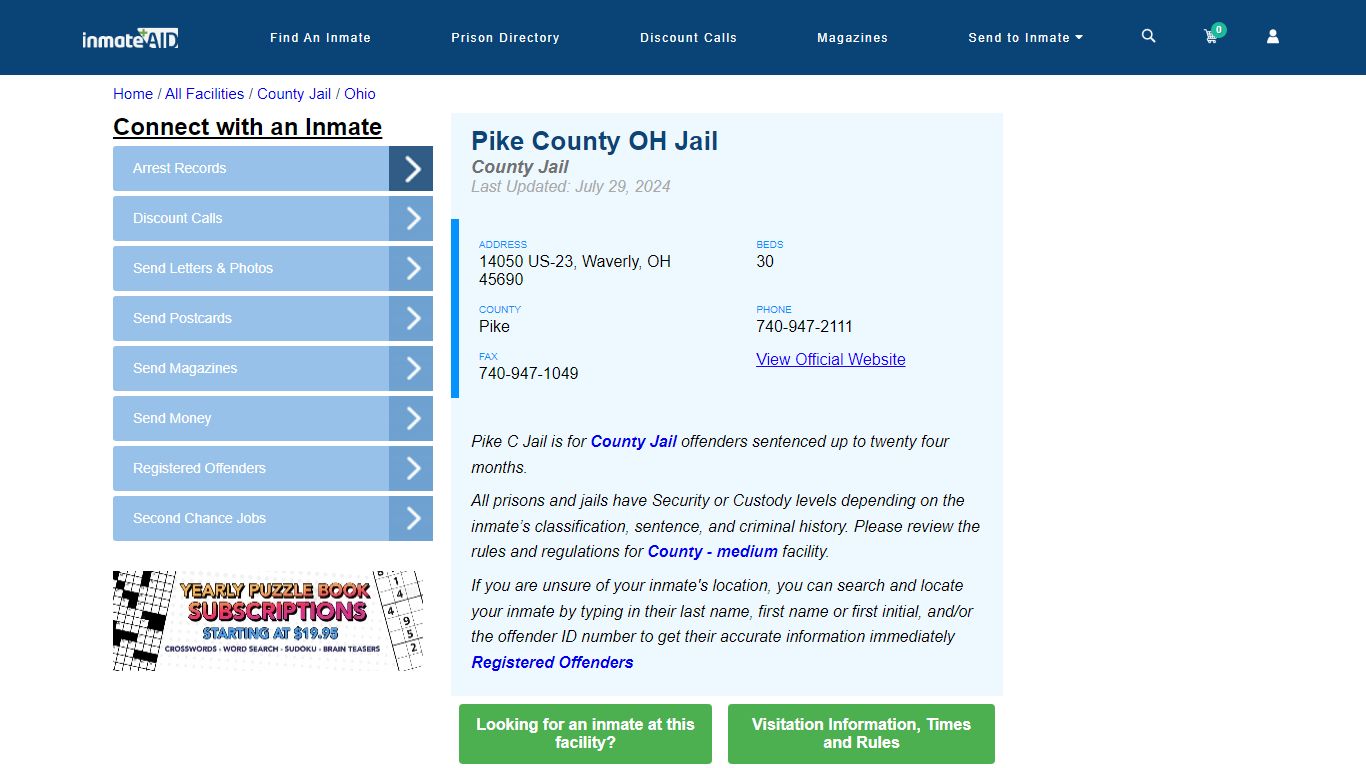 Pike County OH Jail - Inmate Locator